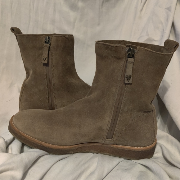 Trask Casey Wedge Waterproof Taupe suede ankle Boots. - Picture 3 of 11